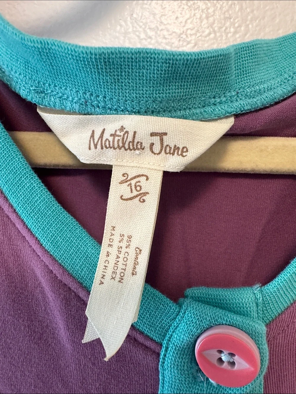 Matilda Jane Purple Bodice Floral Summer Dress with Teal Trim